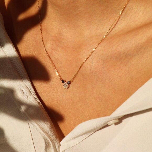 14K Solid Gold Mouse Necklace | Elegant Gold Jewelry by Tehrani Jewelry - Picture 4 of 10